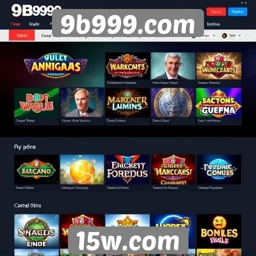 Diversidade de jogos disponíveis no 9b999.com